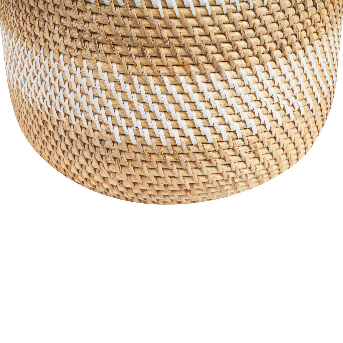 DEKOVASE Rattan weiß Renun - Weiß, Naturmaterialien (36cm) - Beliani