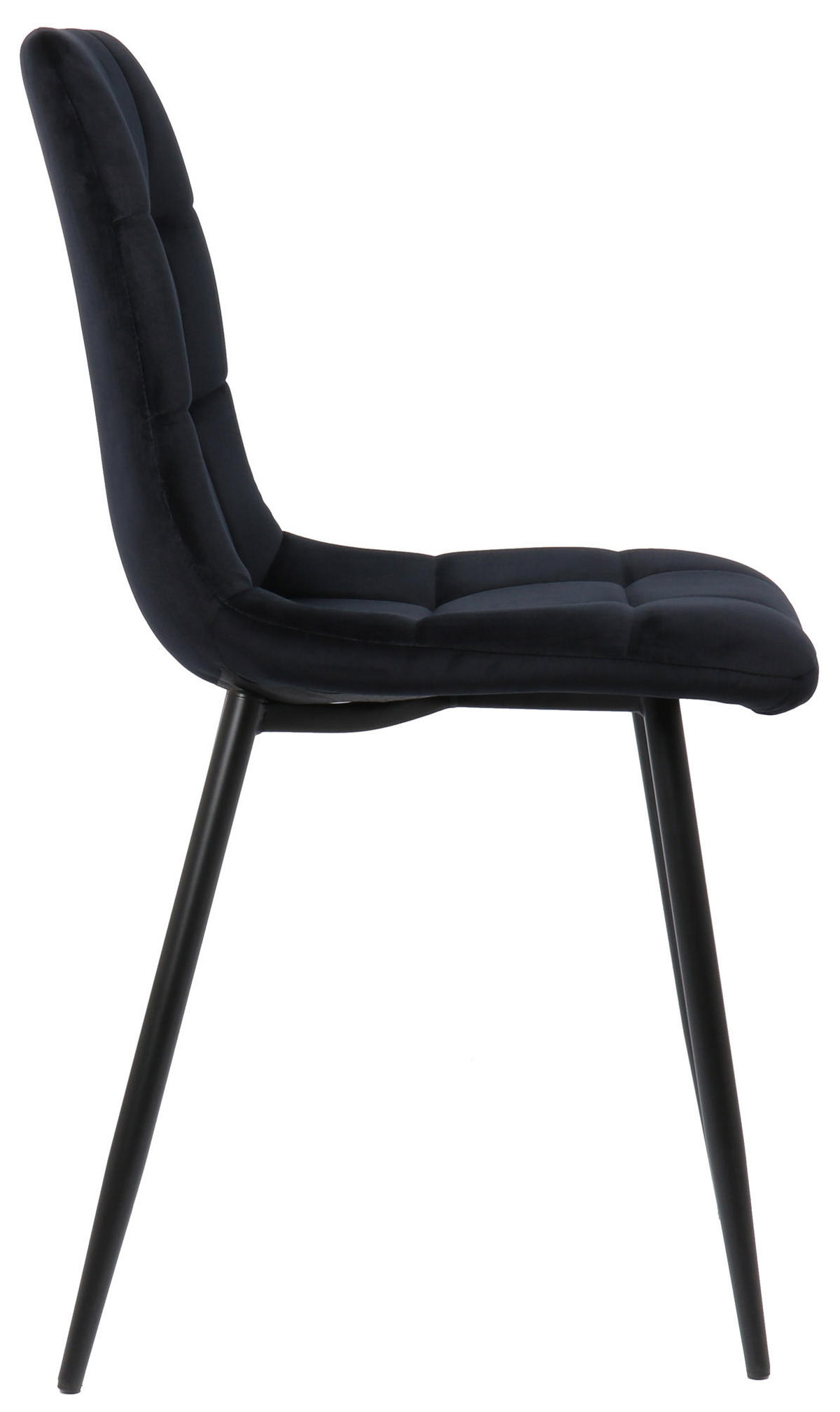 ESSZIMMERSTUHL Till, 2er Set, Samt, Gestell Metall matt Schwarz Schwarz - Schwarz, Textil/Metall (45/88/52cm) - TPFLiving