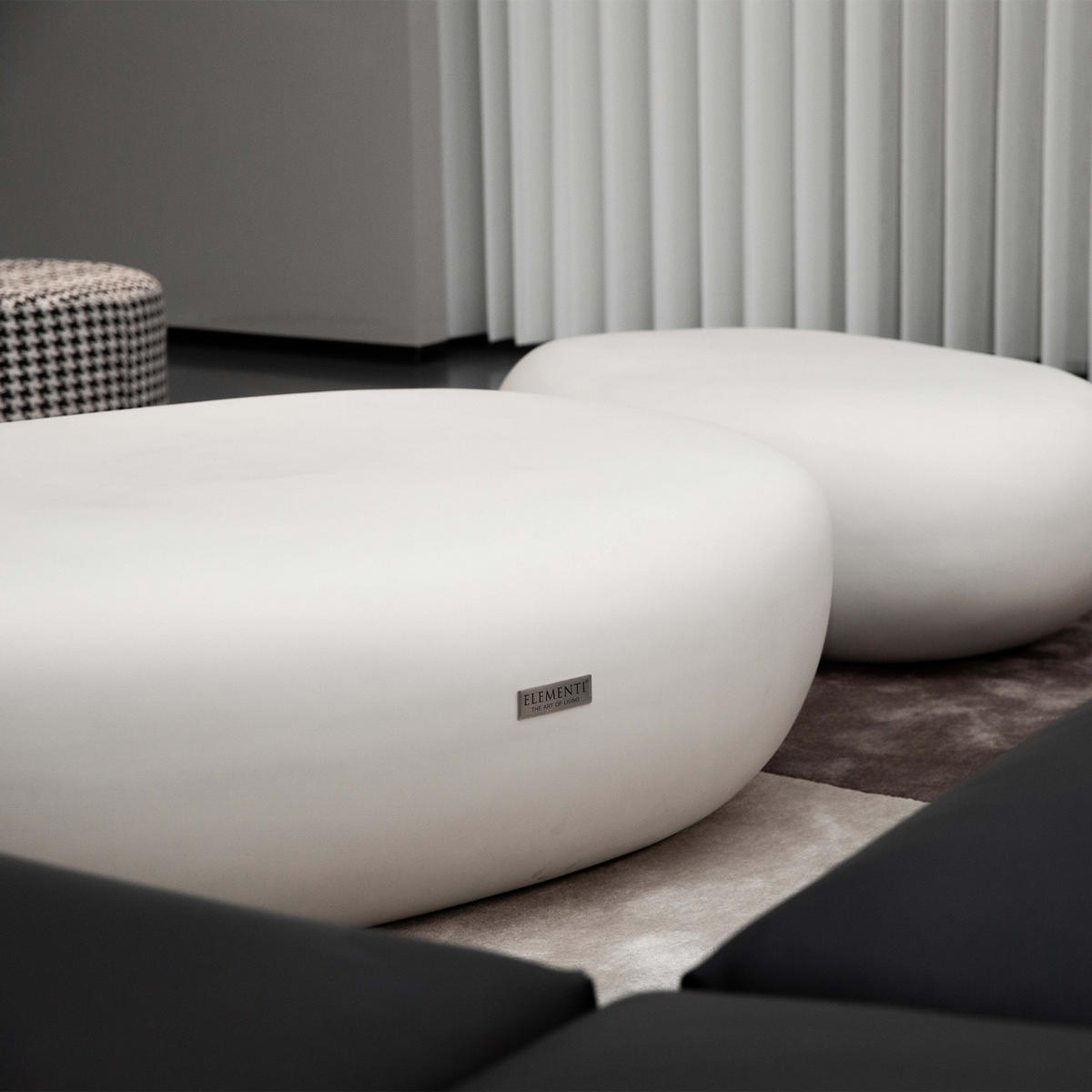 COUCHTISCH HAWAII Steinform Mittel Betonoptik 99 x 71 x 32 cm - Creme, Naturmaterialien (99/71/32cm) - Elementi