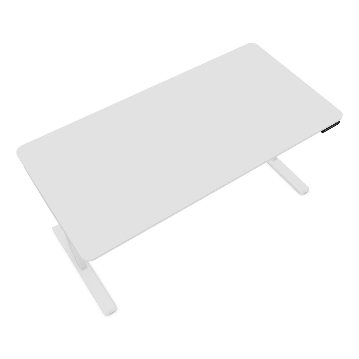SCHREIBTISCH Elektrisch höhenverstellbarer Schreibtisch Y-Line Curved Signalweiß Signalweiß 160/80/62-127cm - Weiß, Holzwerkstoff/Metall (80/160/127cm) - ASSMANN