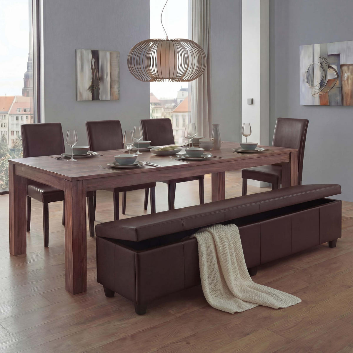 GARNITUR XXL Braun 5-teilig-Set - Braun, Textil (48/90/56cm) - MCW