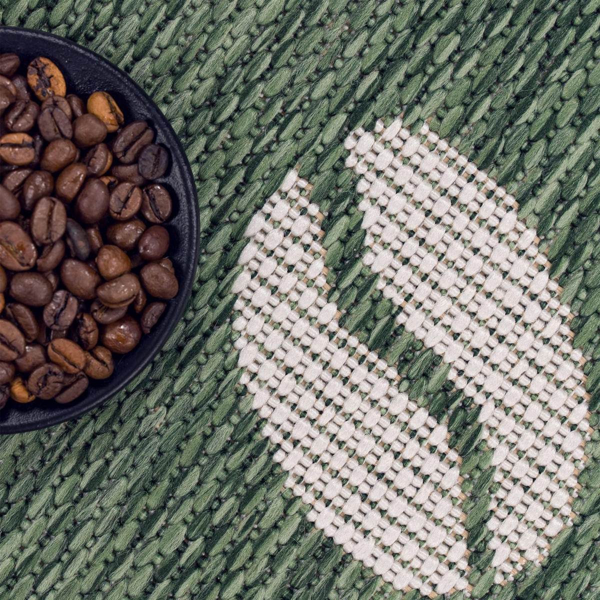 TEPPICH Kurzflor Schriftzug Wohnzimmer schmutzabweisend Grün Läufer 80x150 - Grün, Textil (80/150cm) - KADIMA DESIGN