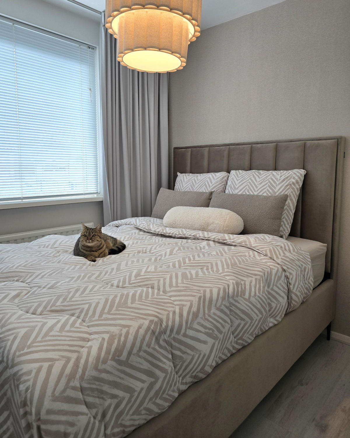 POLSTERBETT 140/200 cm Beige Sezanne - Taupe, Textil (140/200cm) - Beliani