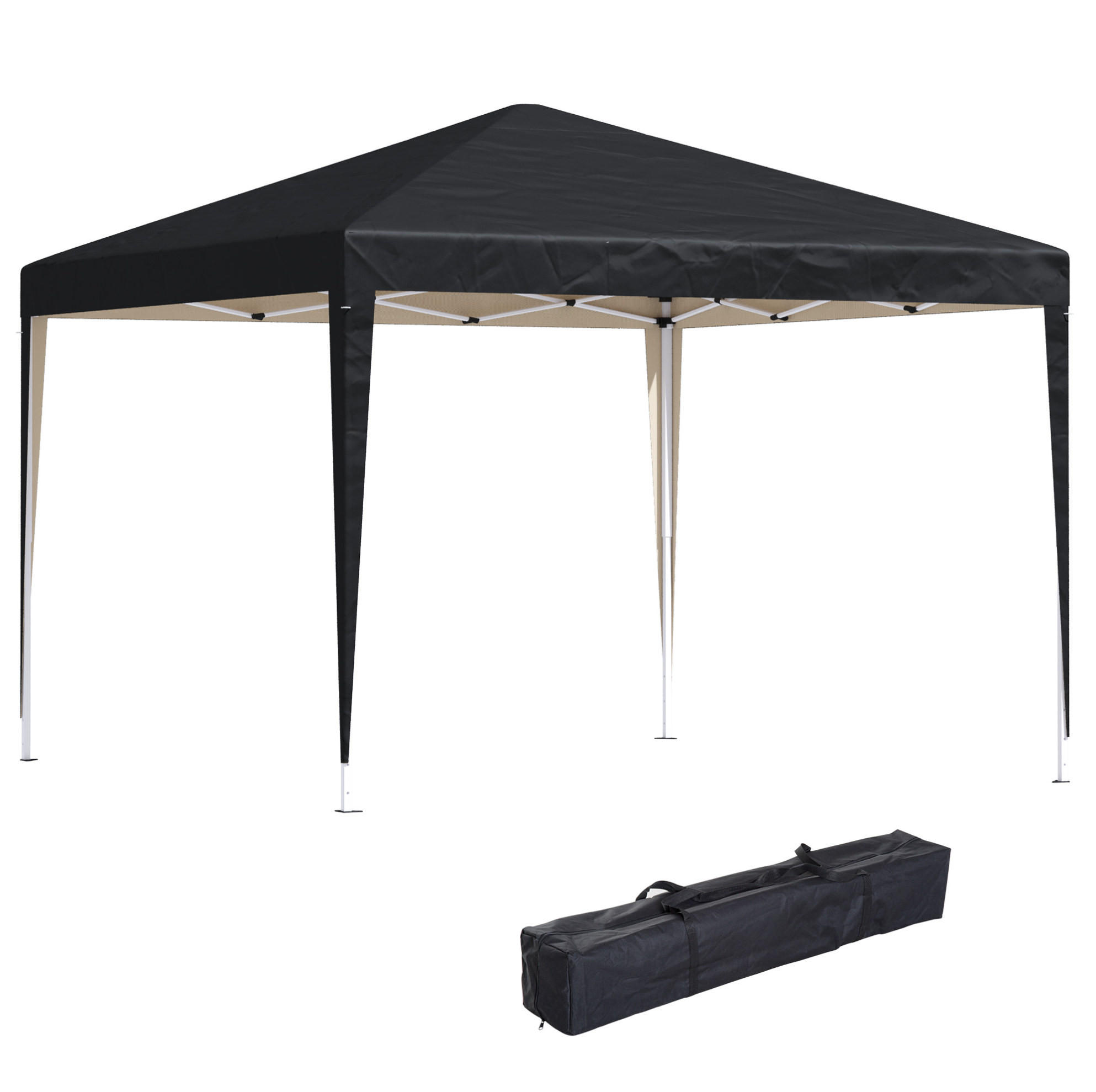 PAVILLONS aus Polyester 3x3 m in Schwarz mit wasserfestem UV-Schutz - Schwarz, Textil (295/255/295cm) - Modfu