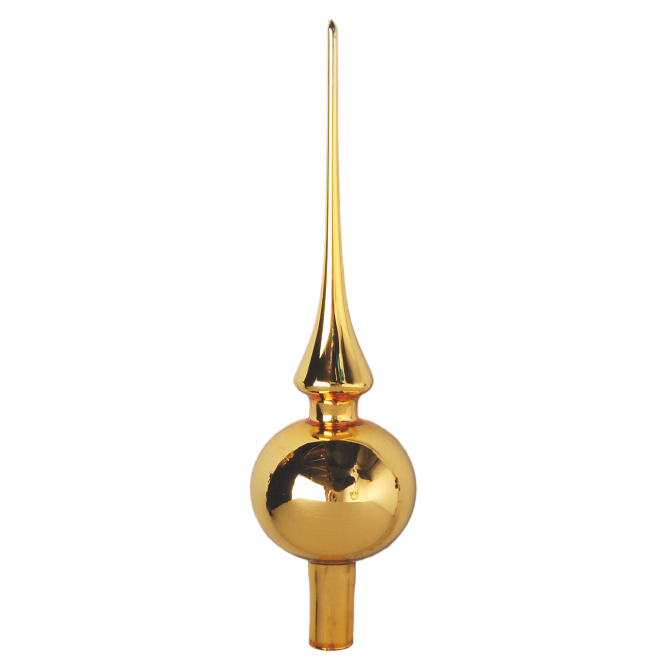 Krebs Glas Lauscha Baumspitze Gold 26 cm