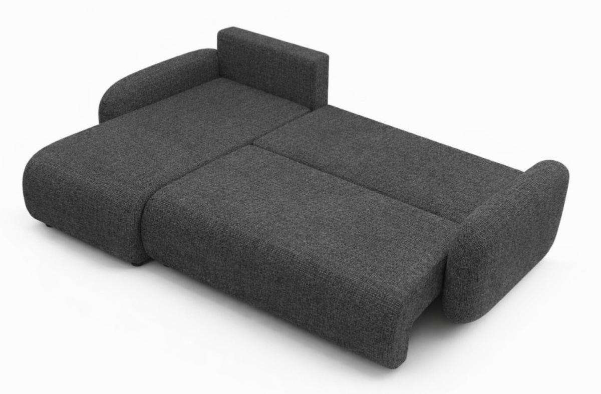 ECKSOFA Anthrazit KOMA Mit Schlaffunktion - Schwarz/Grau, Textil (228/147cm) - Sepro Meble
