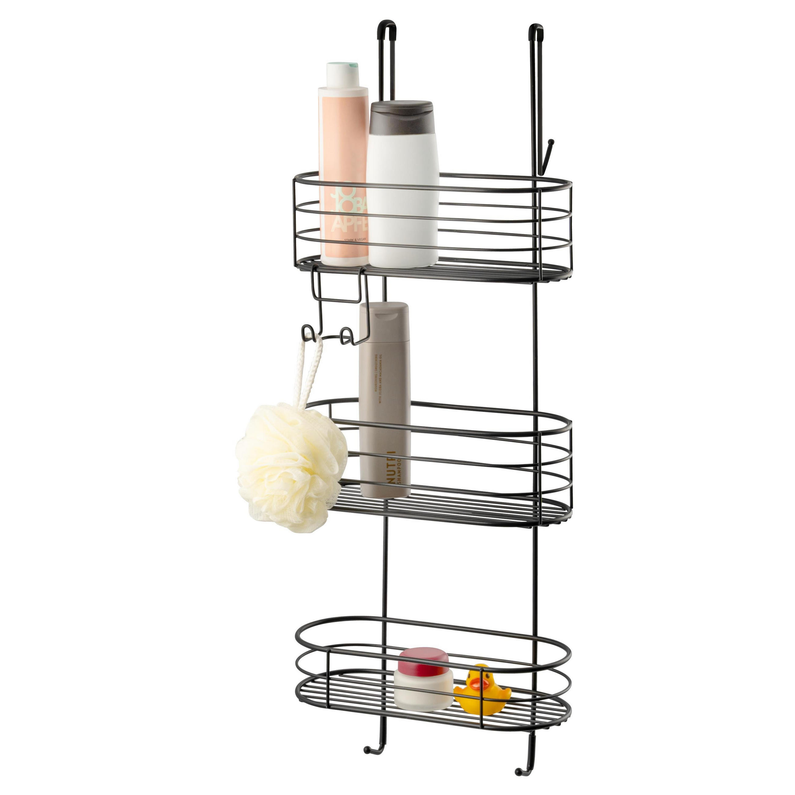 DUSCHREGAL, schwarz, Stahl - Schwarz, Metall (28.5/75.5/18cm) - bremermann