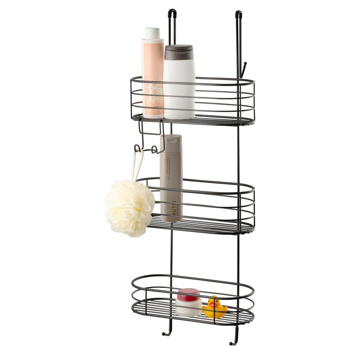 DUSCHREGAL, schwarz, Stahl - Schwarz, Metall (28.5/75.5/18cm) - bremermann