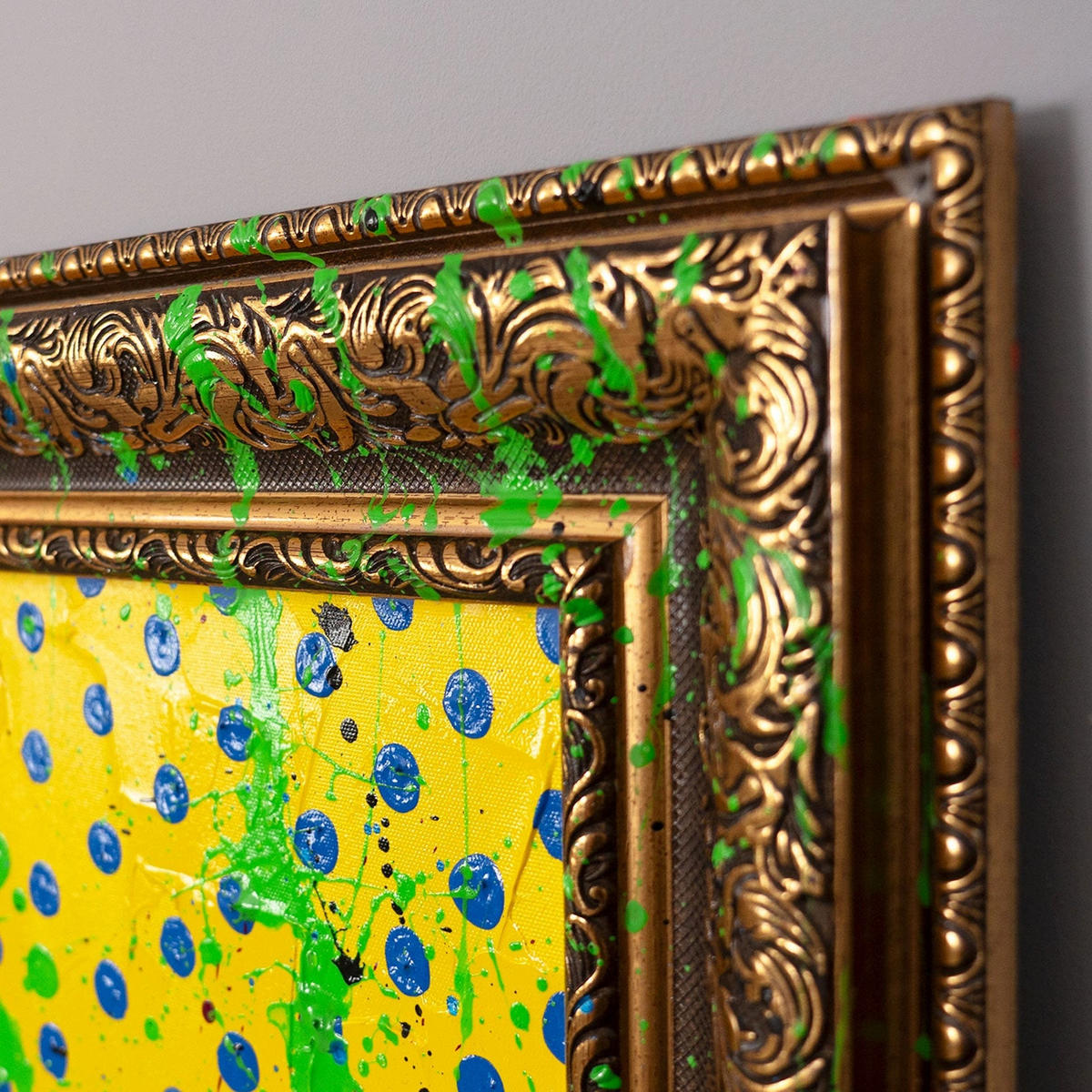 GEMÄLDE Blütenrausch Schattenfugenrahmen Gold 120x80 cm - Goldfarben, Holz (120/80cm) - YS-art gallery