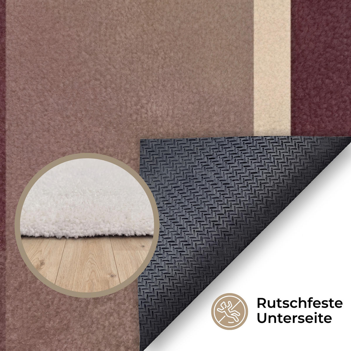 KOBERCE - Roviny - abstraktné - Bordeaux - línie - 180x120 cm - viacfarebná, textil/plast (180/0.4cm) - OnlyWow