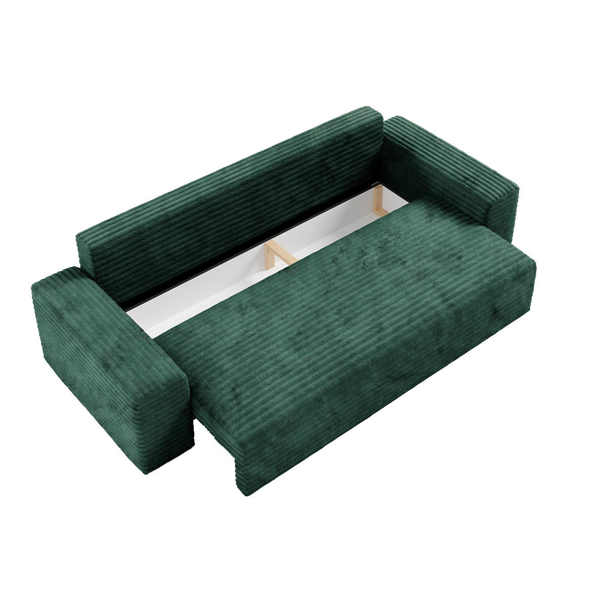SOFA Fabio 3 Sitzplätze Grün - Grün, Holz (260/82/102cm) - Petits-meubles