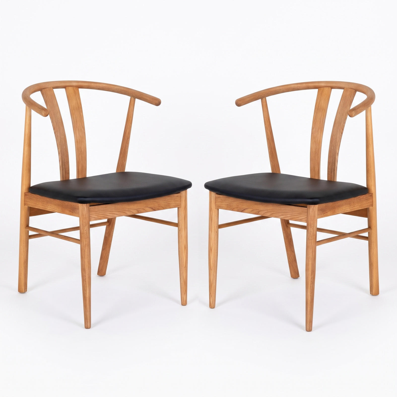MATSTOL Andre 54 x 60 x 77 cm – ek/svart - Ekfärgad/Svart, Trä/Textil (54/77/60cm) - ebuy24