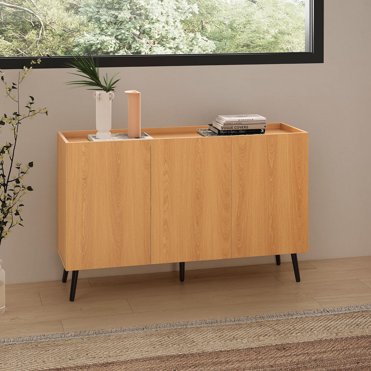 SIDEBOARD Siren 3 türen Eichenfarbe - Honigeiche, Holzwerkstoff (120/76/40cm)
