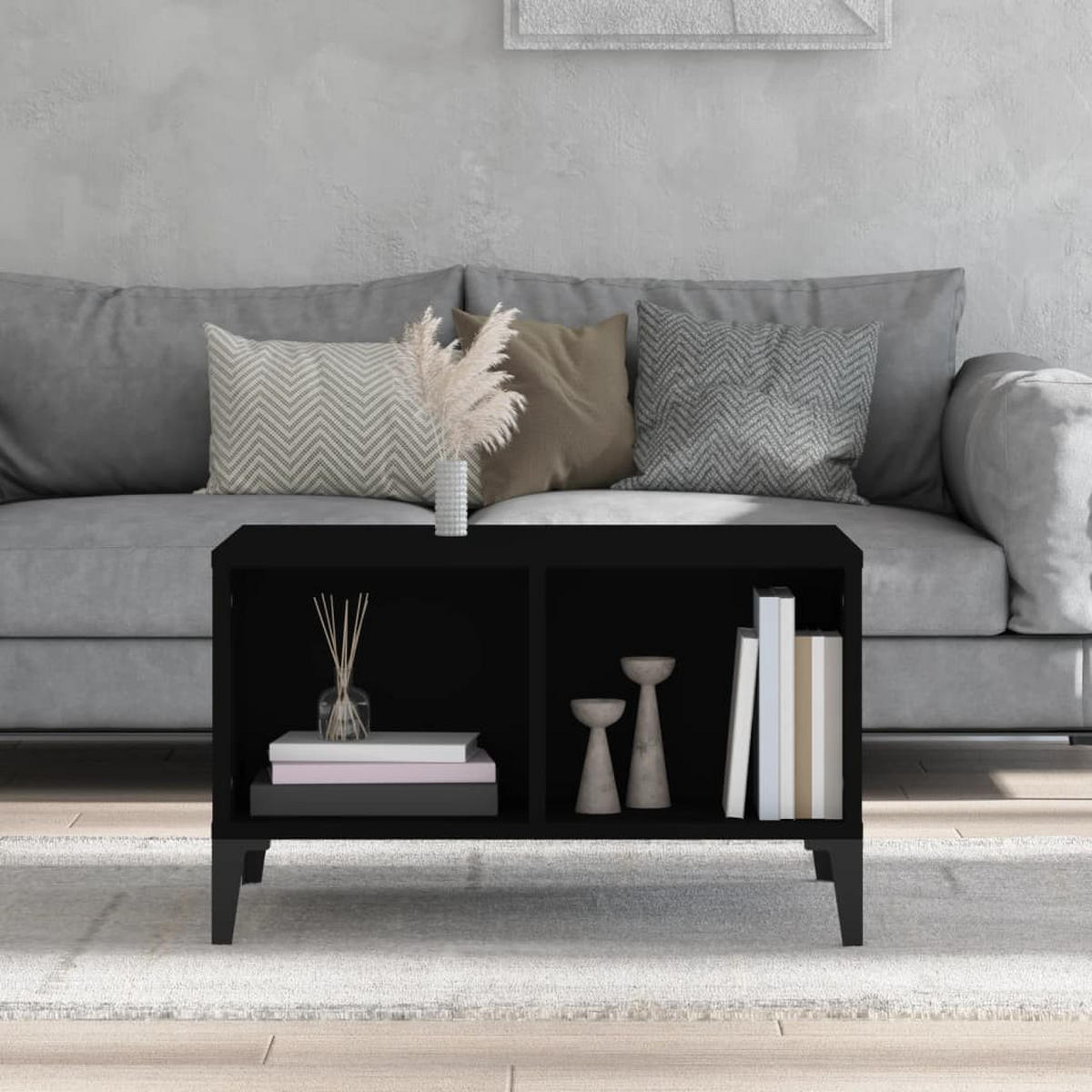 COUCHTISCH Schwarz 60x50x36,5 cm Holzwerkstoff - Schwarz, Holzwerkstoff (60/50/36.5cm) - furnicato