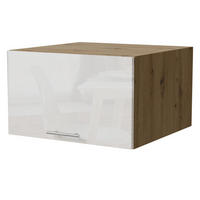 AUFSATZSCHRANK Essen W6B/60 Weiß Hochglanz / Eiche Artisan Matt 60 / 59 / 36cm - Weiß Hochglanz/Eiche Artisan, Holz/Holzwerkstoff (60/36/59cm) - Feldmann-Wohnen