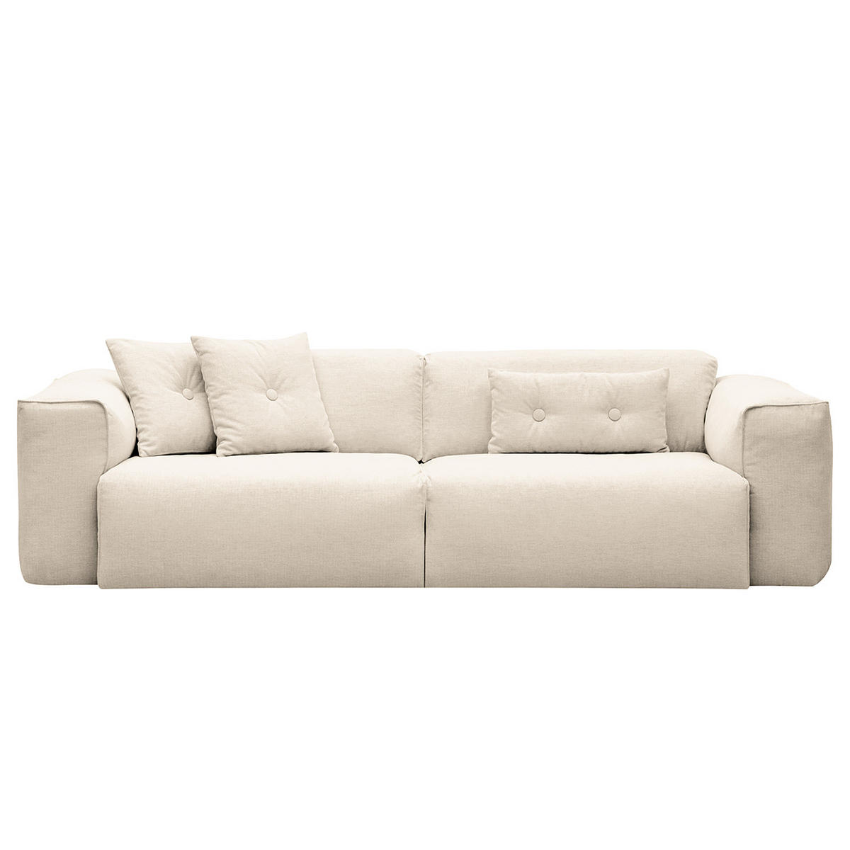 3-SITZER SOFA - Beige/Schwarz, Kunststoff/Textil (251/71/102cm) - home24