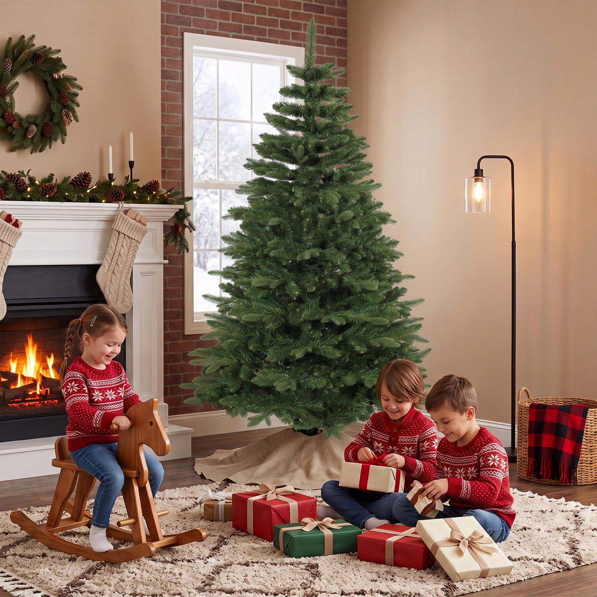 WEIHNACHTSBÄUME Grün 115.0/115.0/180.0cm - Grün, Kunststoff (180cm)