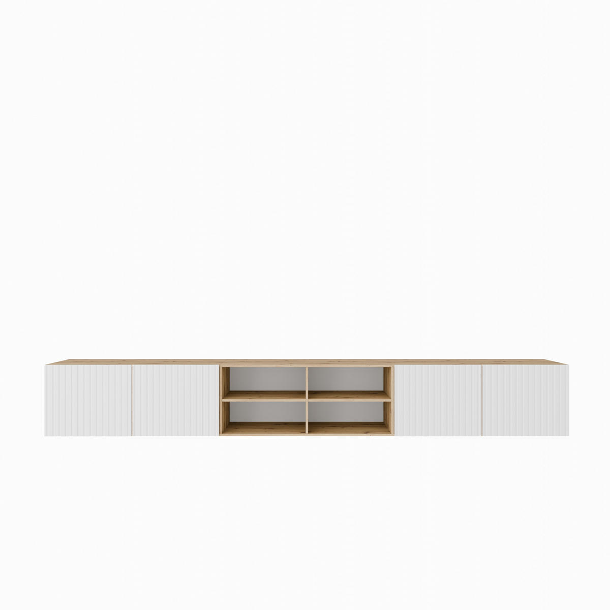 TV-SCHRANK Mio IV 300 cm, viertürig, artisan, weiß - Eiche Artisan/Weiß, Kunststoff (300/41/40cm) - Margaret Hadas24
