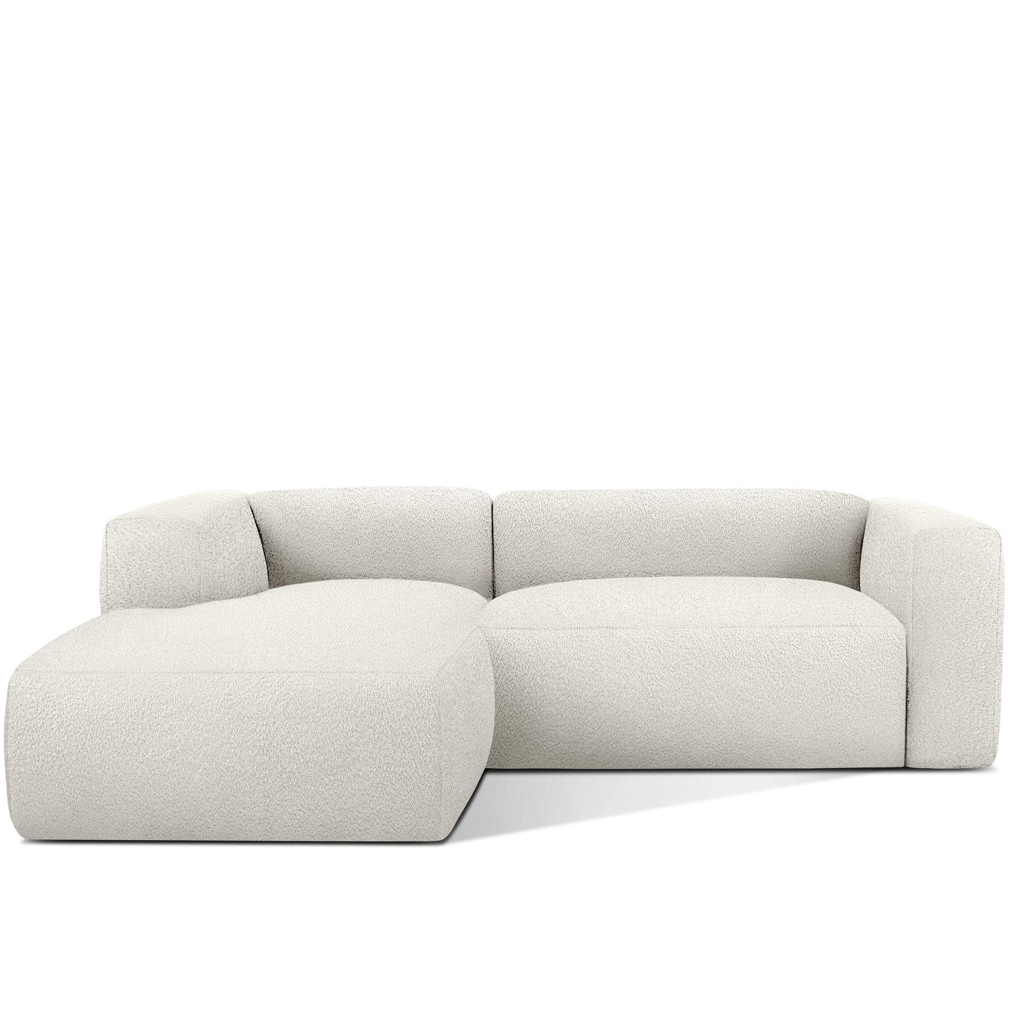 ECKSOFA LINKS BUFFO, Weiß - Weiß, Holz/Holzwerkstoff (225/176cm) - KONSIMO®