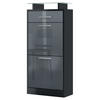 SCHUHSCHRANK Loret Front in Grau Hochglanz - Grau, Holzwerkstoff (46/104/23cm) - Vladon