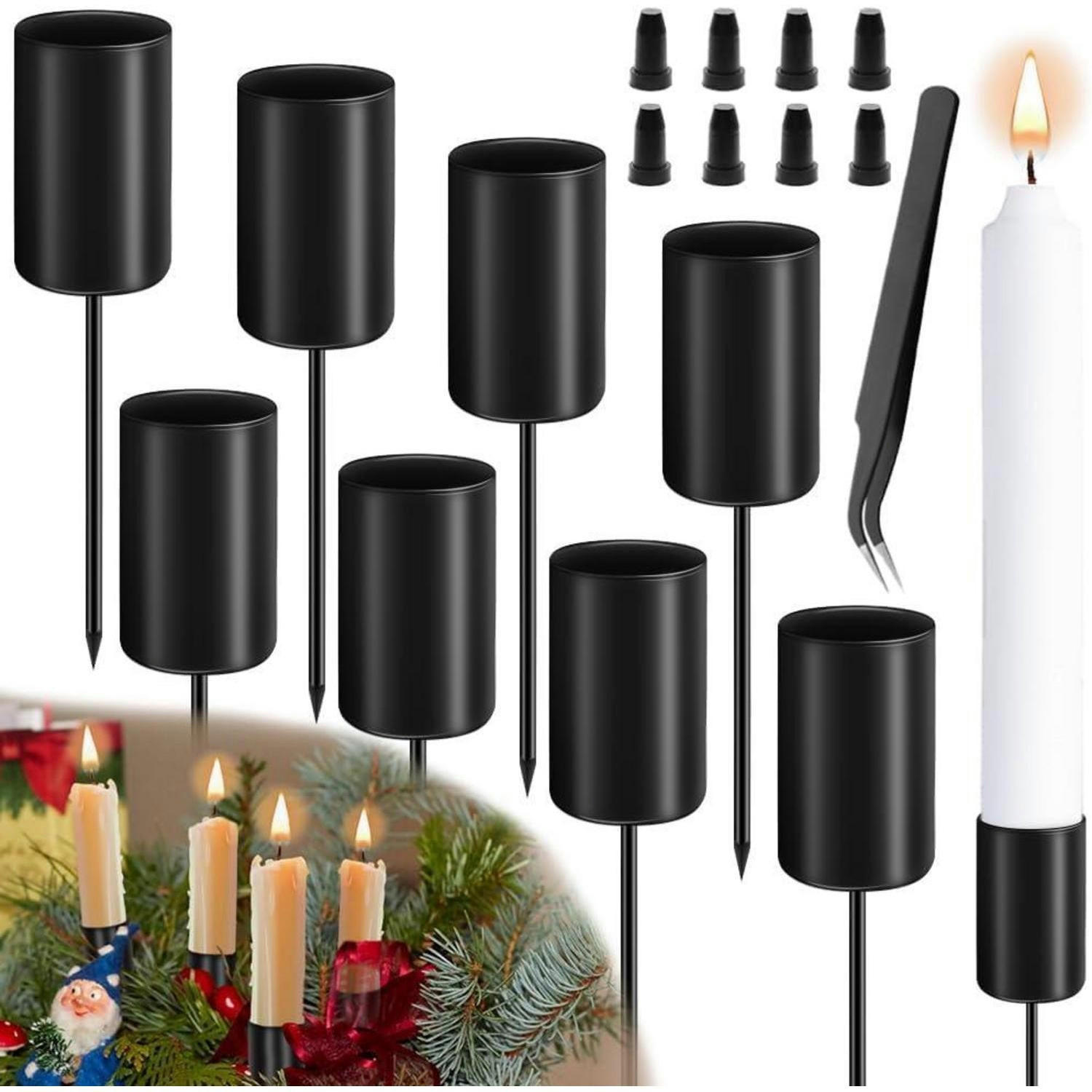 KERZENHALTER 8-teiliges Set Metall 11 cm - Schwarz, Metall (2.5/2.5/10.9cm)