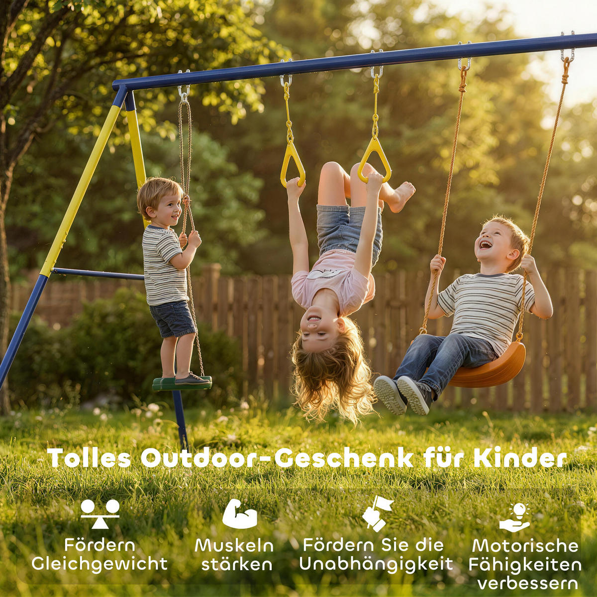 SCHAUKELGESTELL Stahl Mehrfarbig - Blau, Metall (160/285cm) - AIYAPLAY