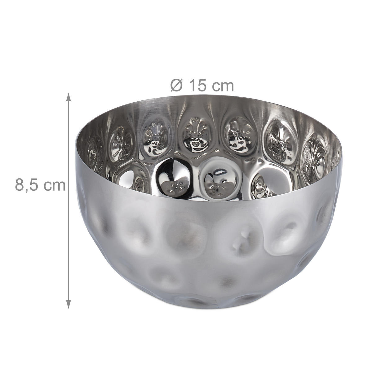 SERVIERSCHÜSSEL - Silberfarben, Metall (15/15/8.5cm) - Relaxdays