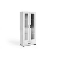 VITRINENSCHRANK ALBANO 186 x 80 cm Weiß - Weiß, Holzwerkstoff (80/186/40cm) - MASSENO