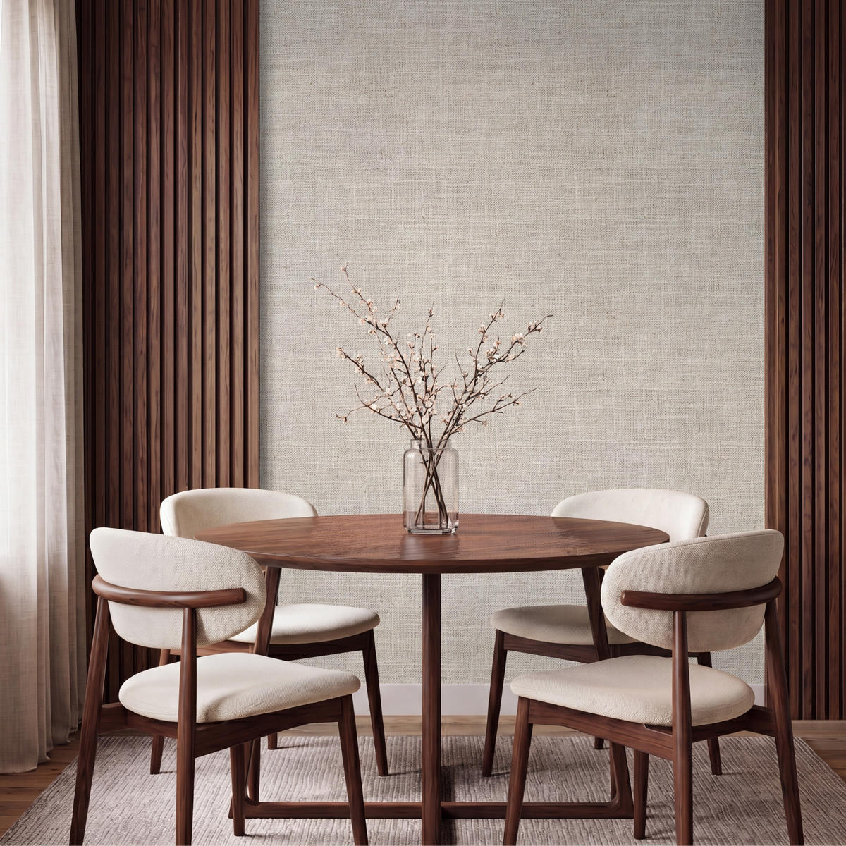 TAPETE - Leinen - Textur - Beige - 160x220 cm - Creme, Papier (160/220cm) - OnlyWow