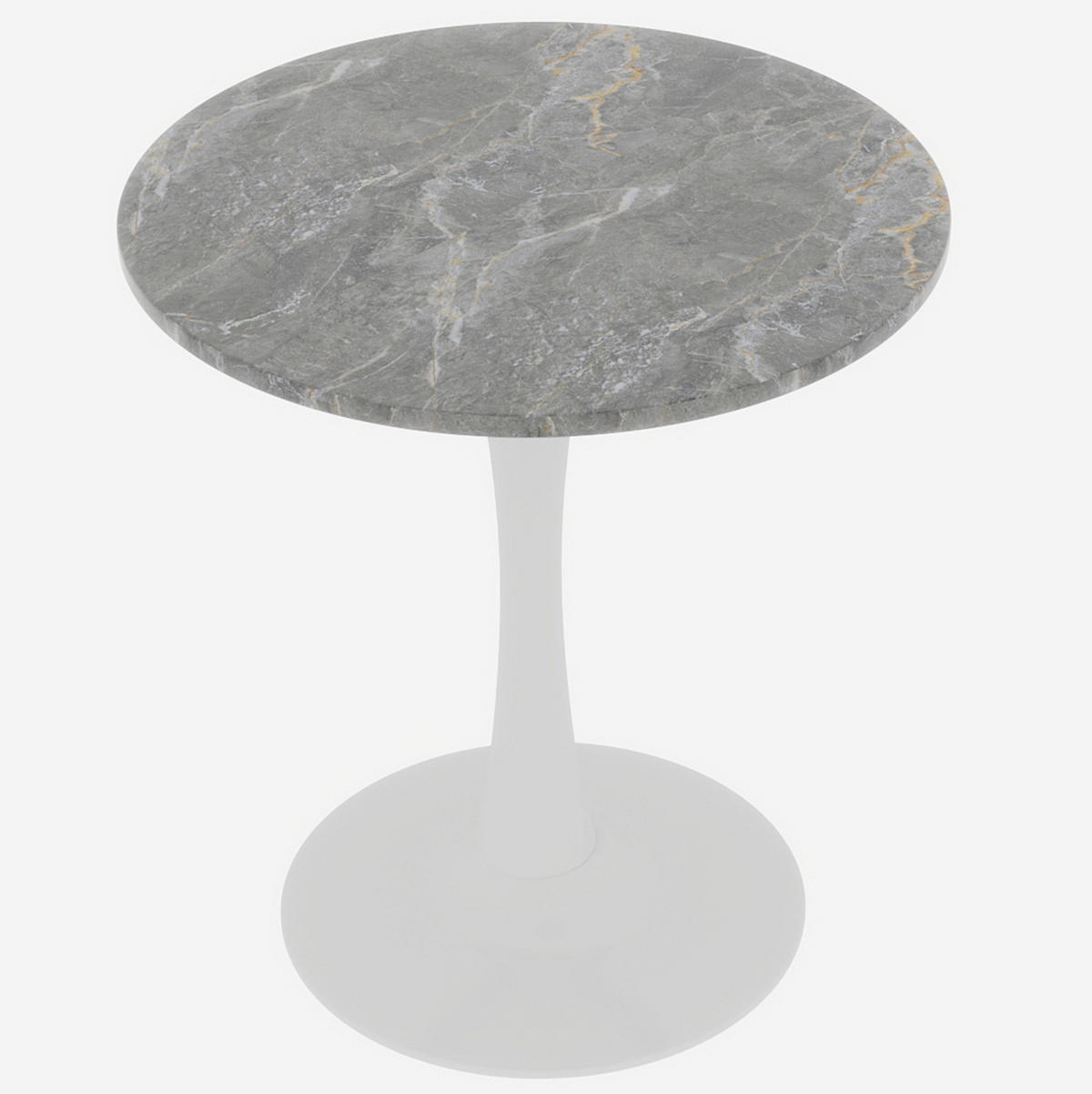 COUCHTISCH 70/70/72 cm aus Kunstmarmor in Antikweiß/Grau mit minimalistischer Optik - Weiß, Stein (70/70/72cm) - OKMYHOME