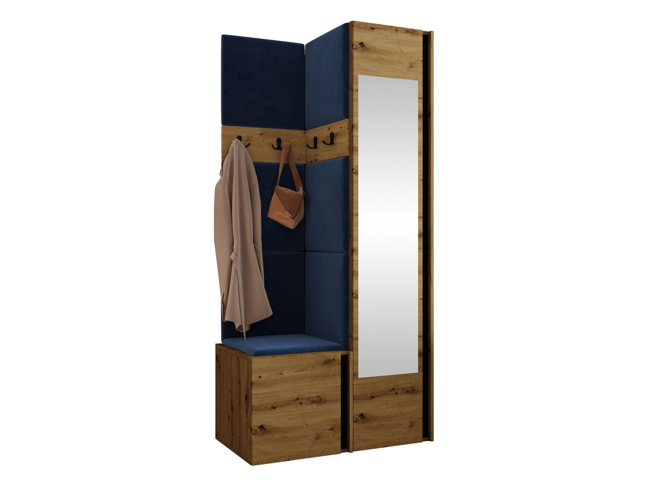 Mirjan24 Garderoben-Set Eiche Artisan, Blau 82x186x46 cm