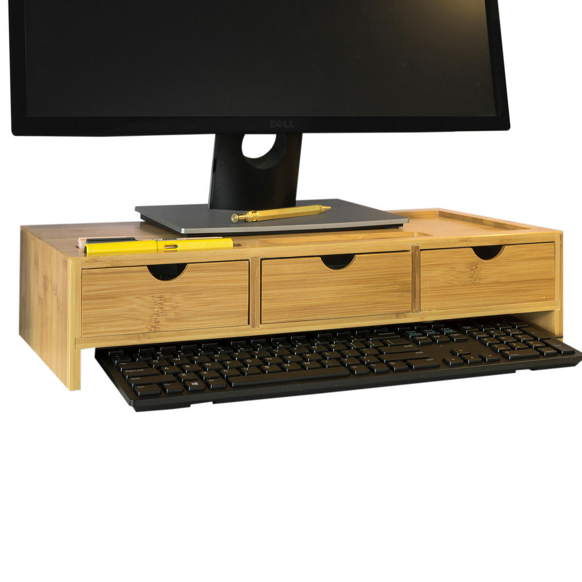MONITORSTÄNDER Natur - Naturfarben, Holz (25/51/12cm) - SoBuy