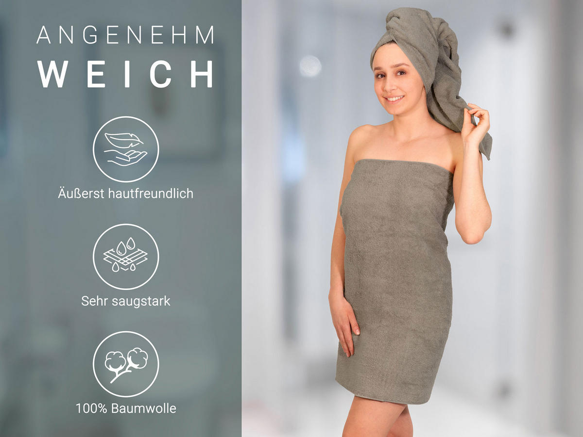 DUSCHTÜCHER, 3er-Set, 70x140 cm, 100% Baumwolle, Braun - Fango, Textil (70/140cm) - Zollner