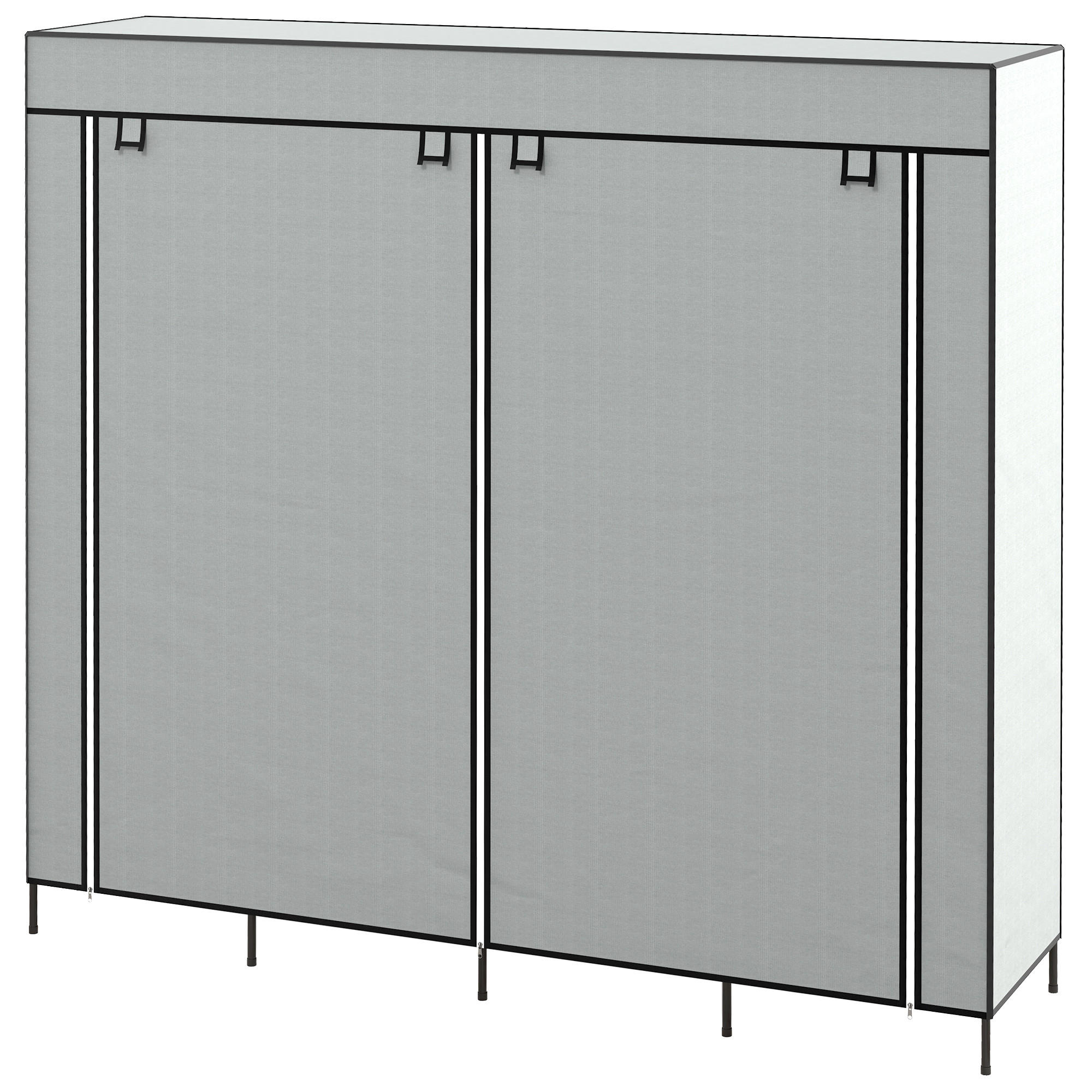 STOFFSCHRANK Kleiderschrank, Dunkelgrau - Dunkelgrau, Metall (42.5/169.5/166cm) - HOMCOM