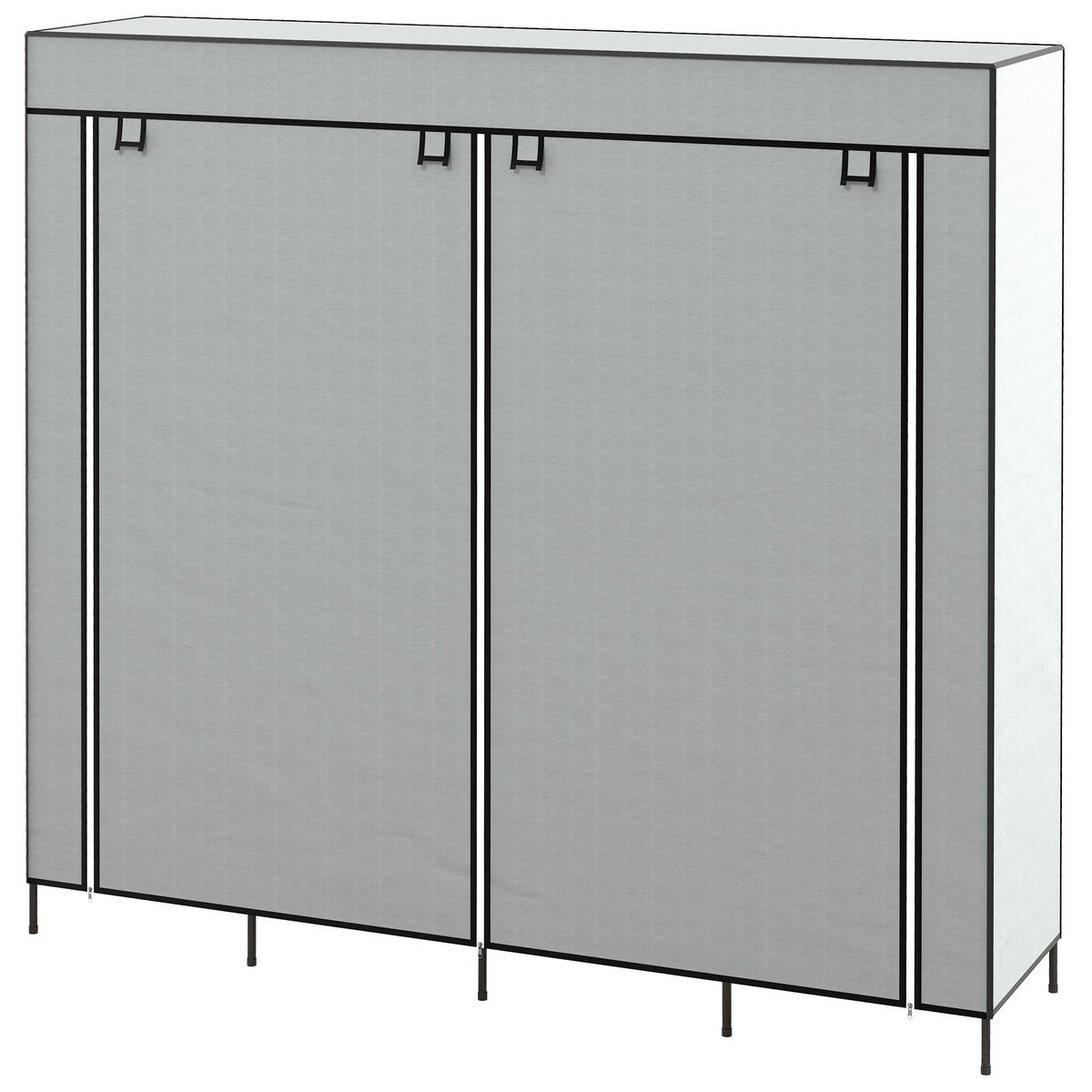 STOFFSCHRANK Kleiderschrank, Dunkelgrau - Dunkelgrau, Metall (42.5/169.5/166cm) - HOMCOM