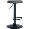 BARHOCKER Lederlook grau - Schwarz/Grau, Textil/Metall (38.5/60/38.5cm) - CLP