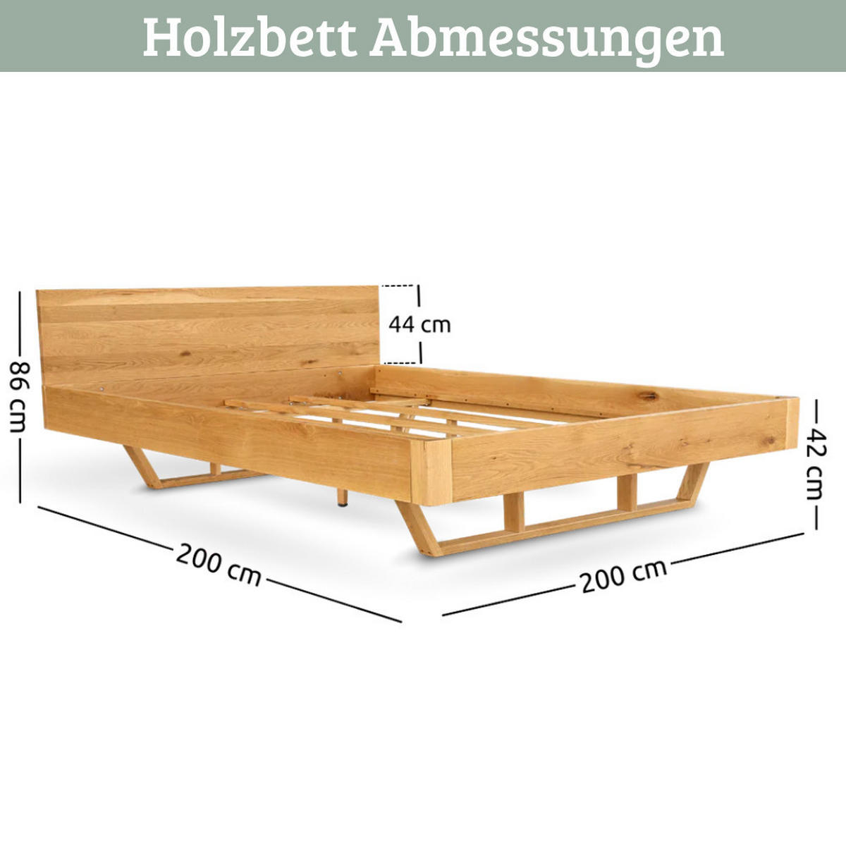 MASSIVHOLZBETT 200x200 cm KEILO Eichenholz Bettrahmen Eichenkufen - Braun, Holz (200/200cm) - DELUKE