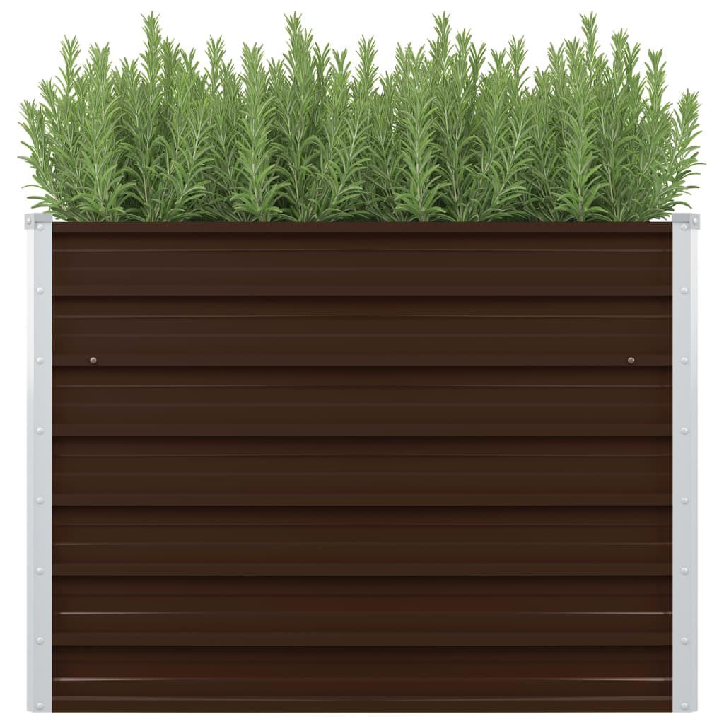 HOCHBEET für Garten EMIL Quadrat Braun | 100x100x77cm | Verzinkter Stahl - Braun, Metall (100/77/100cm) - DELUKE
