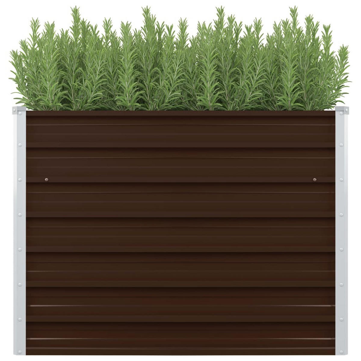 HOCHBEET für Garten EMIL Quadrat Braun | 100x100x77cm | Verzinkter Stahl - Braun, Metall (100/77/100cm) - DELUKE