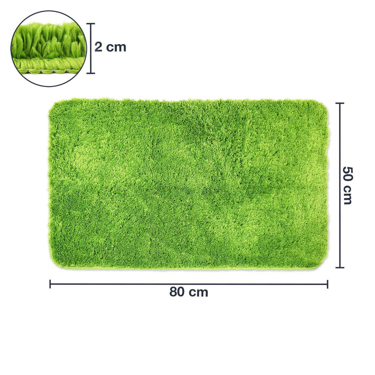 BADEMATTE Florenz - Grün, Textil (50/80cm) - WohnDirect