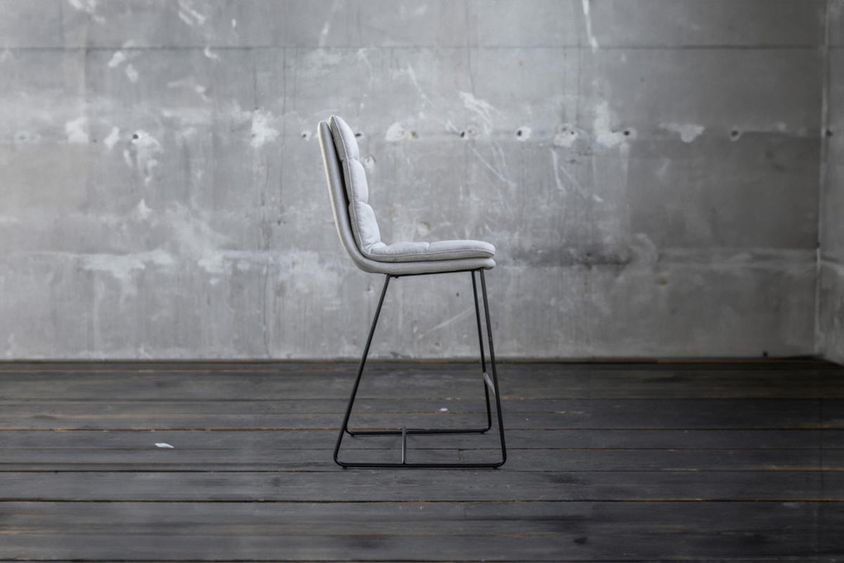 BARHOCKER VINCE Hellgrau Webstoff - Hellgrau, Textil (45/105/58cm) - KAWOLA