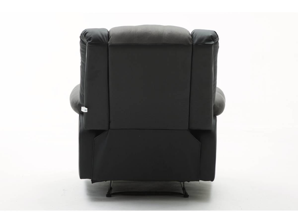 RELAXSESSEL Buckingham Schwarz/Dunkelgrau - Dunkelgrau/Schwarz, Leder/Kunststoff (85/100/93cm) - Habitat Garten