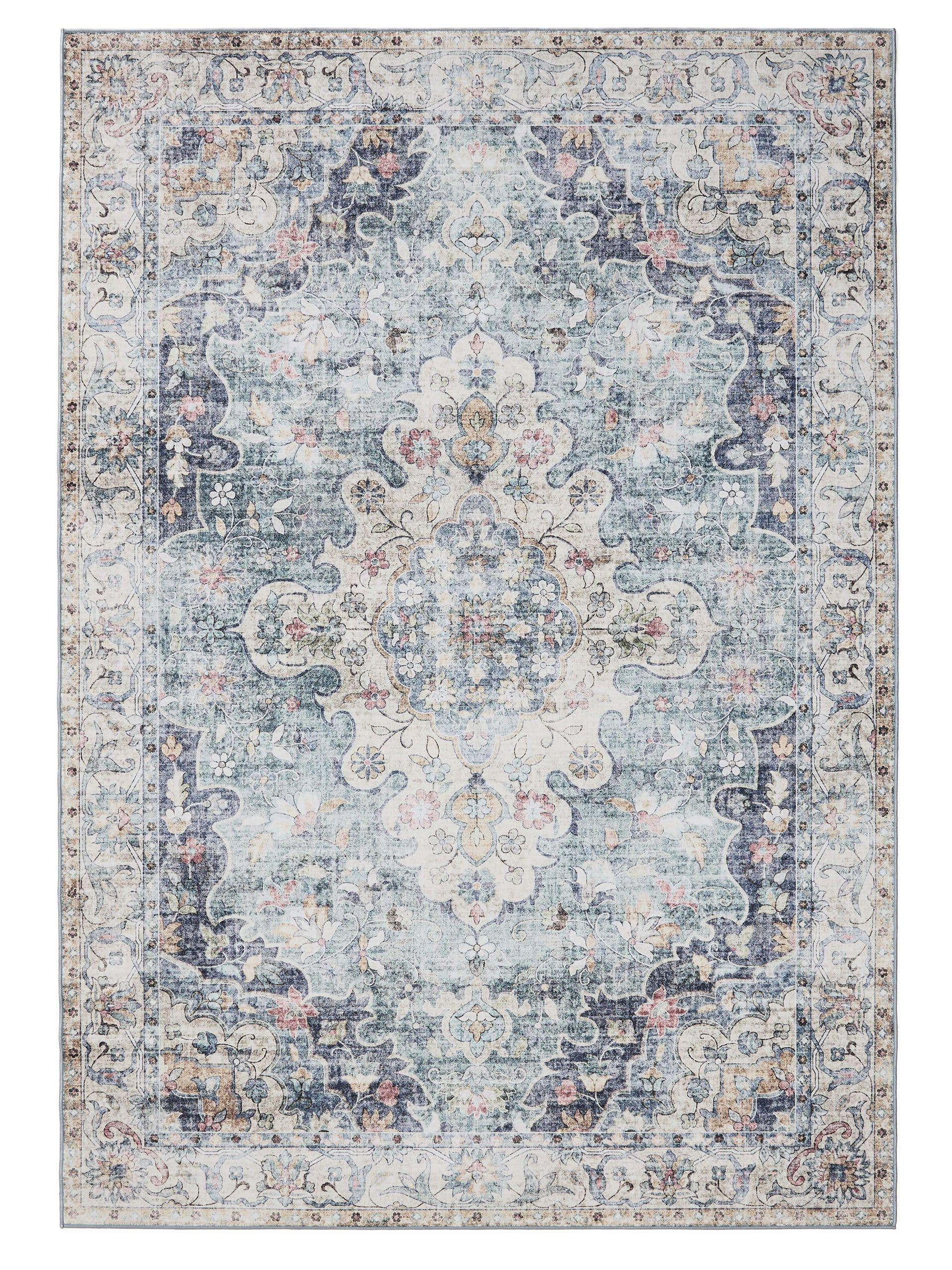 VINTAGE-TEPPICH George waschbar 160x230 cm - Blau, Kunststoff (160/230cm) - benuta