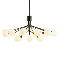KRONLEUCHTER Audrey, Schwarz und weiß, 50cm - Weiß, Glas (50/110/50cm) - KOSILUM