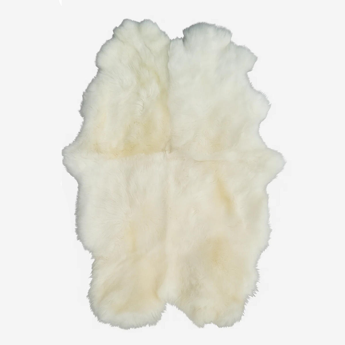 SCHAFFELL Teppich Läufer Naturweiß ca. 180x110 cm vernäht - Weiß, Fell (110/180cm) - Provellus