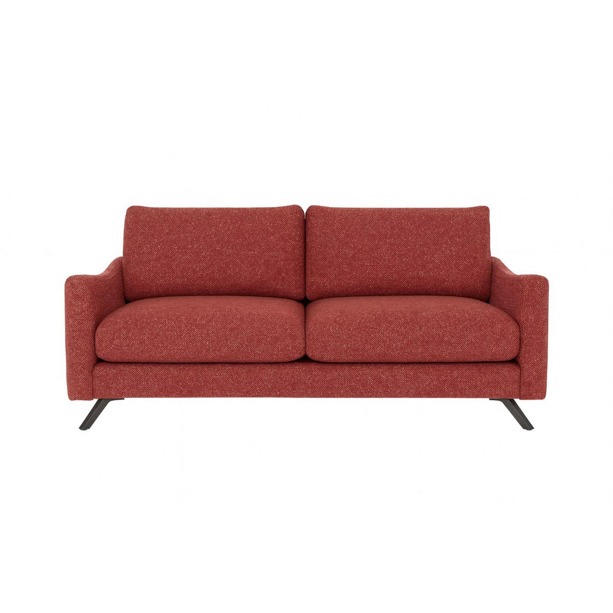SOFA CLOUD mit schwarz Metallbeinen, Bordeaux - Bordeaux, Textil (235/98/107cm) - KS Home Concept