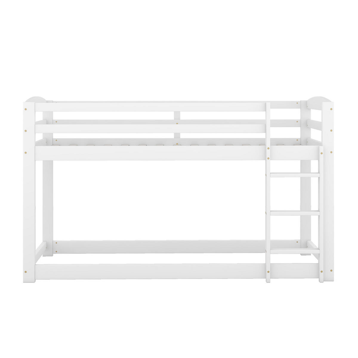 ETAGENBETT 90/200 cm weiß aus massivem Kiefernholz mit Sicherheitsgeländer - Weiß, Holz (90/200cm) - OKWISH