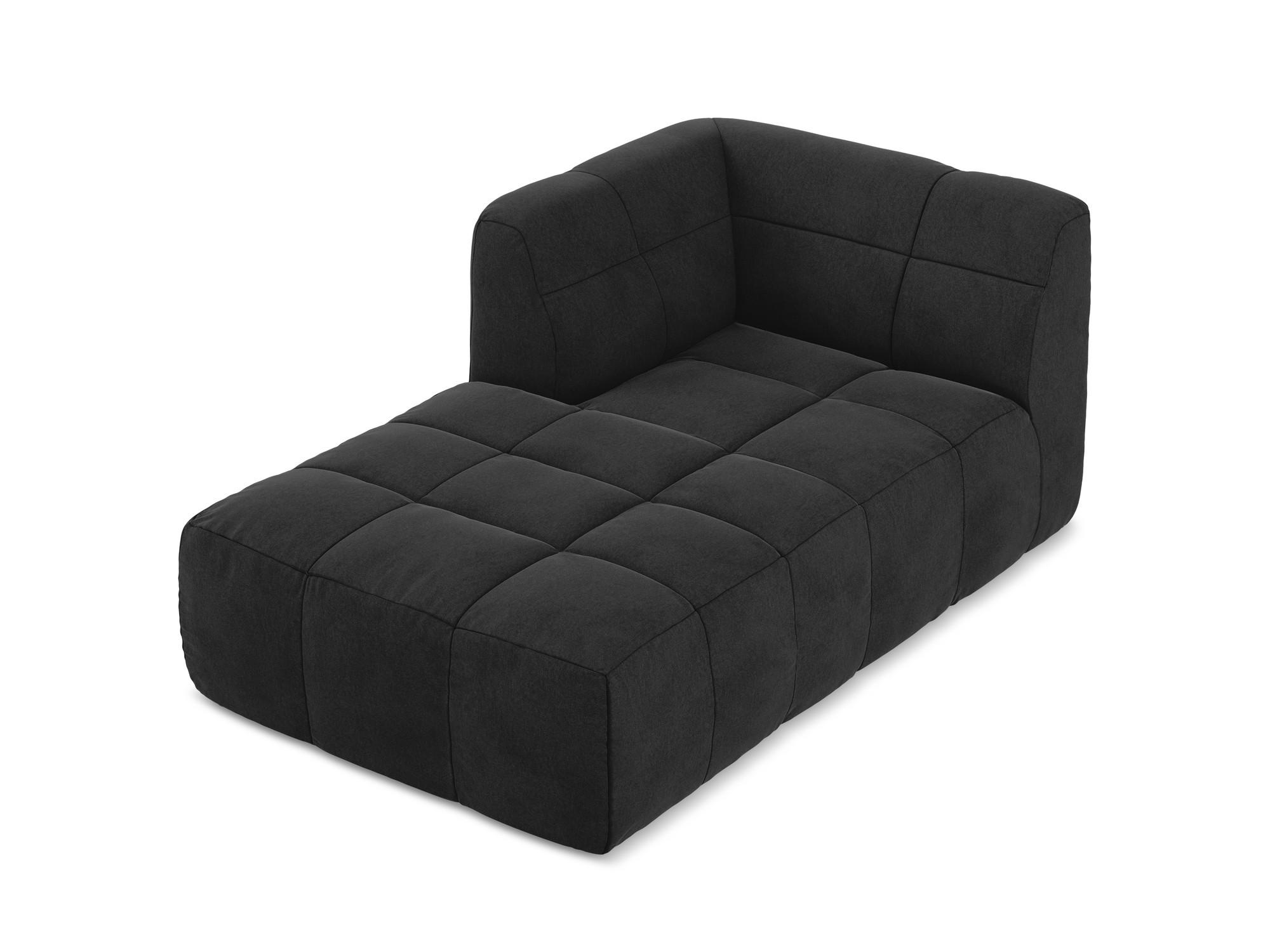 SOFAELEMENT Links Samt Stoff Schwarz - Schwarz, Holzwerkstoff/Kunststoff (101/77/175cm) - Makamii