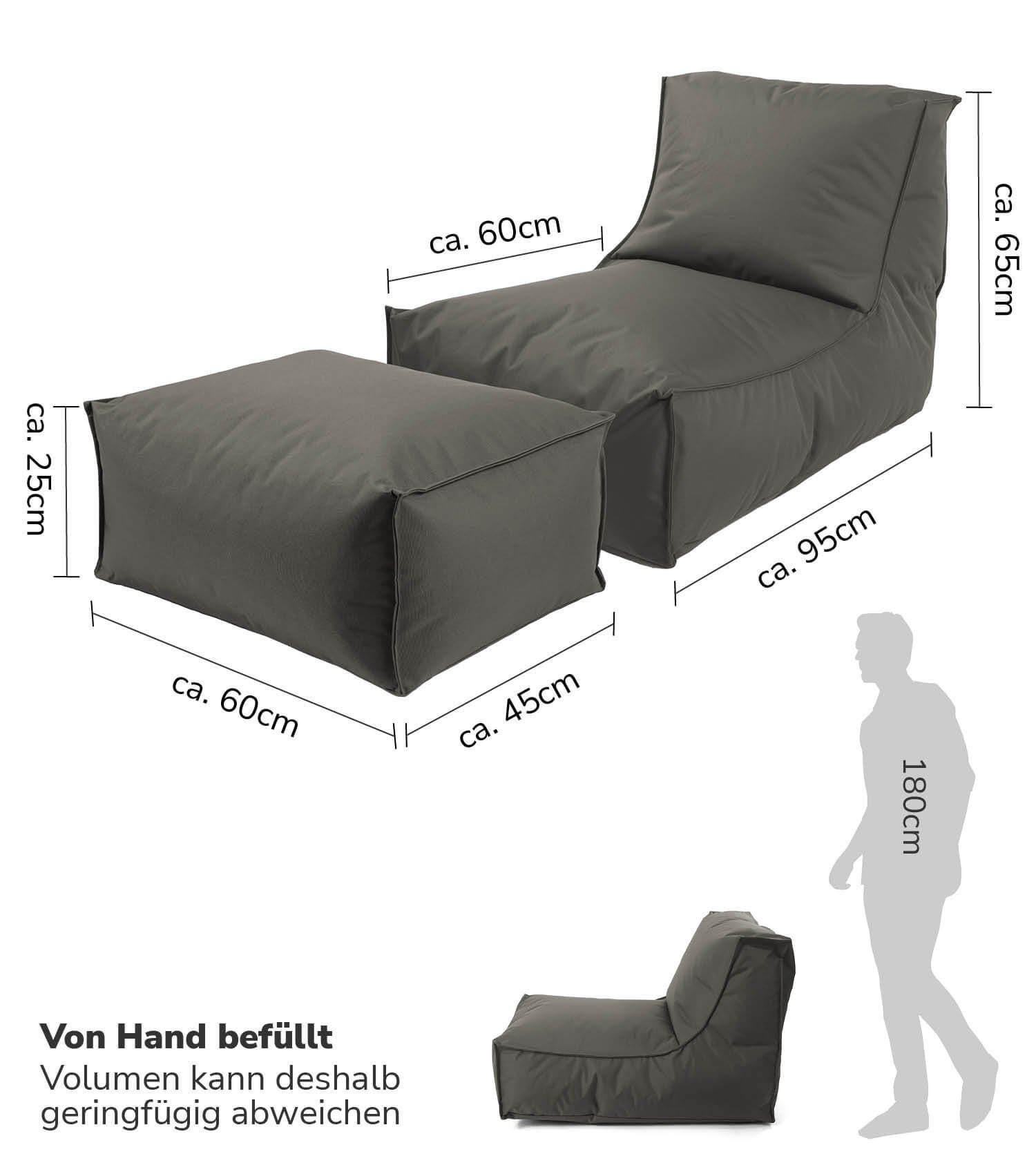 Thumbnail - Mokebo Sitzsack, Schwarz, Textil, 60x65x95 cm, Oeko-Tex®, Gartenmöbel, Gartenstühle, Outdoor-Sitzsäcke