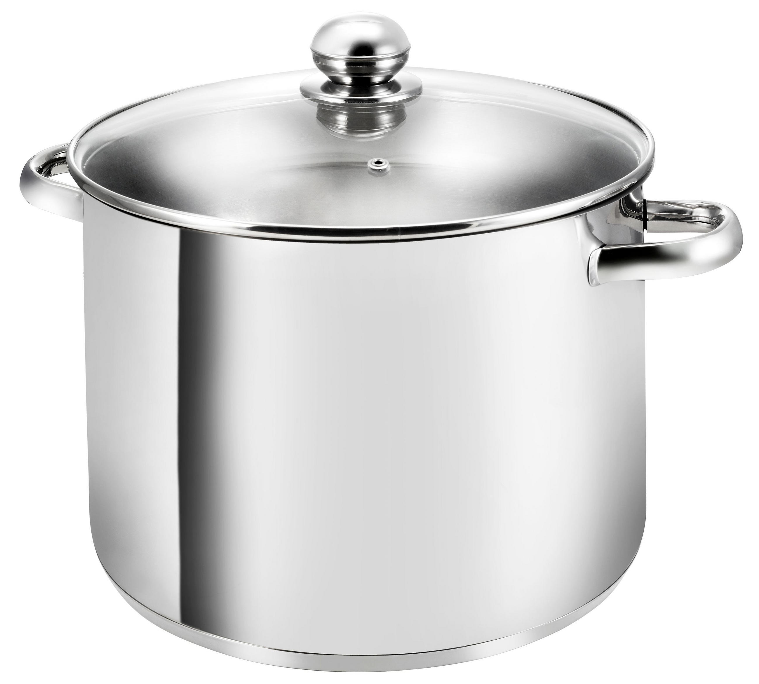 KOCHTOPF Grandis, Edelstahl, Induktion, 15 Liter, Ø 30 cm, Höhe 22 cm - Edelstahlfarben, Metall (30cm) - KOPF